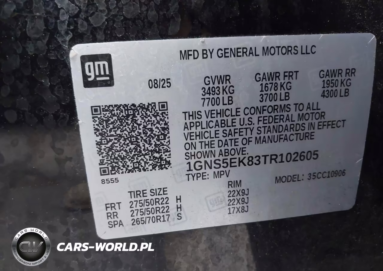 2026 Chevrolet Suburban Rst, Rwd VIN:1GNS5EK83TR102605 - 9