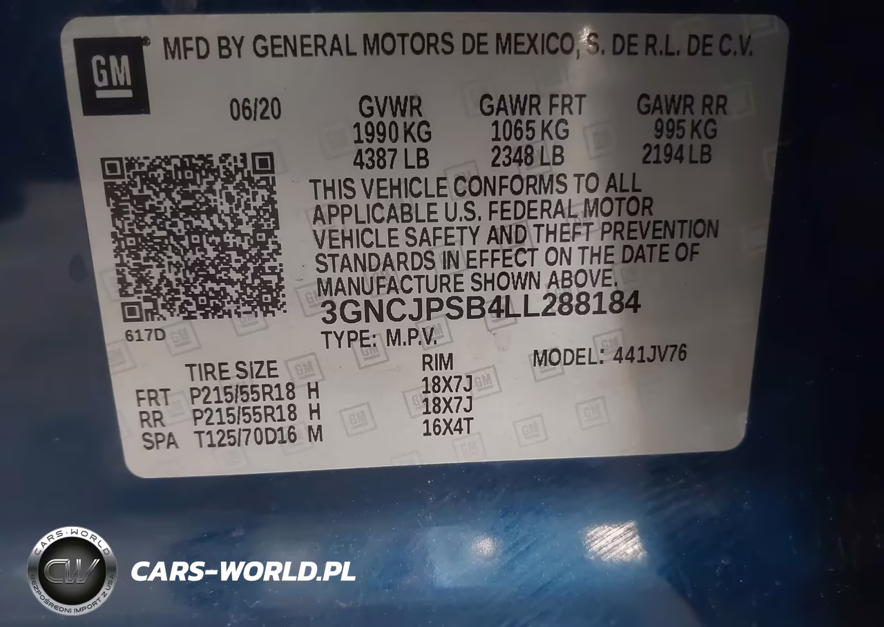 2020 Chevrolet Trax Awd Lt VIN:3GNCJPSB4LL288184 - 9