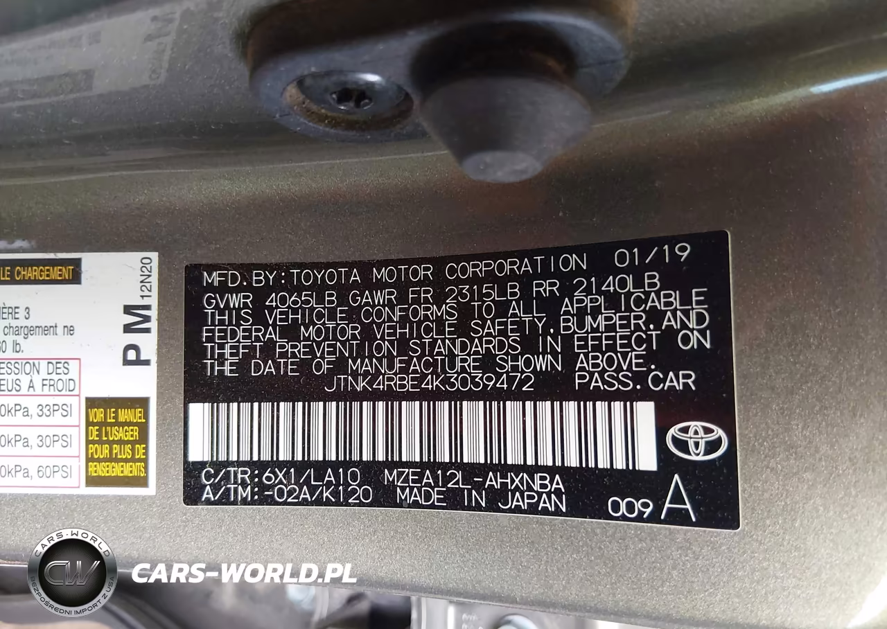 2019 Toyota Corolla Xse VIN:JTNK4RBE4K3039472 - 9