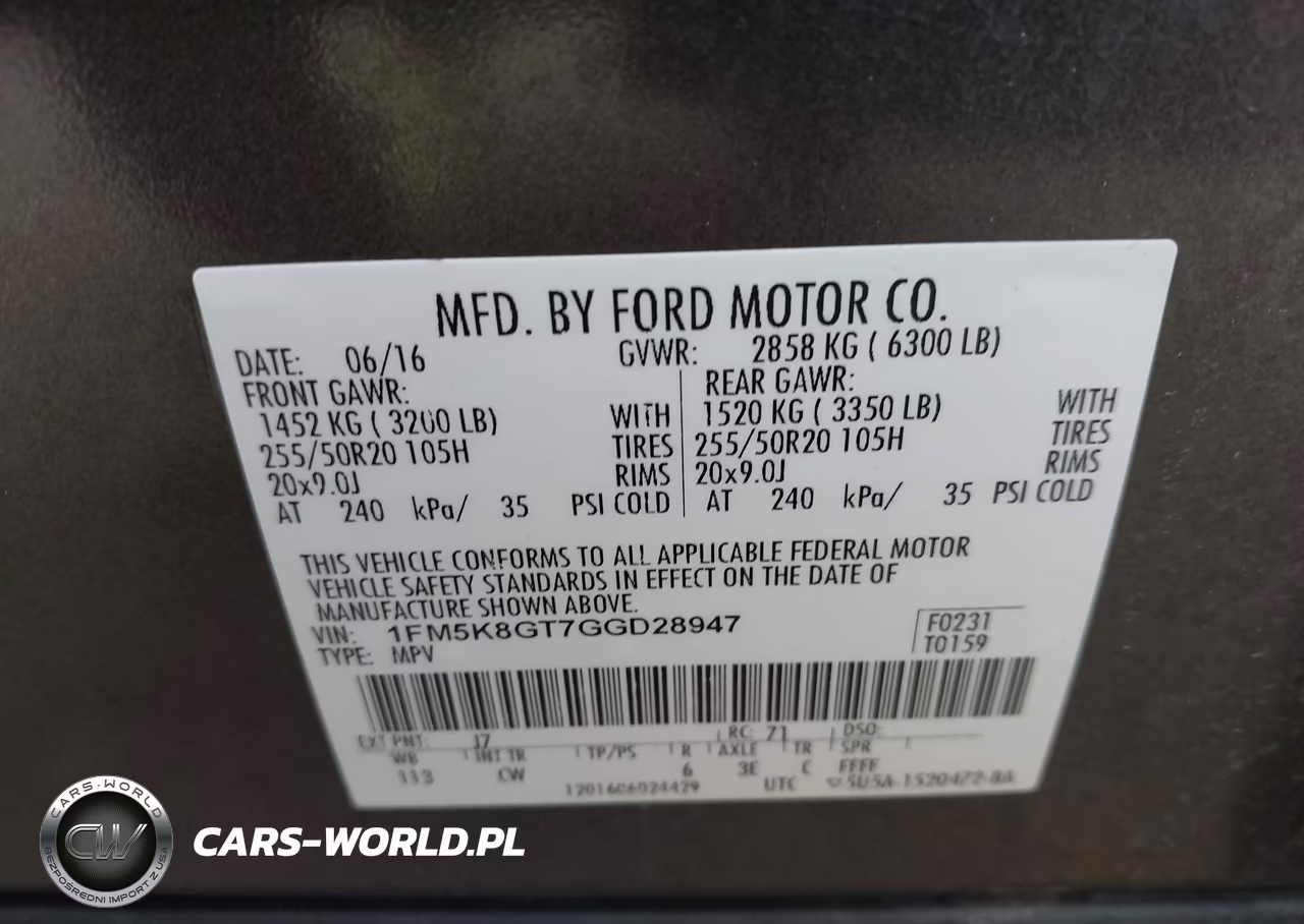 2016 Ford Explorer Sport VIN:1FM5K8GT7GGD28947 - 9