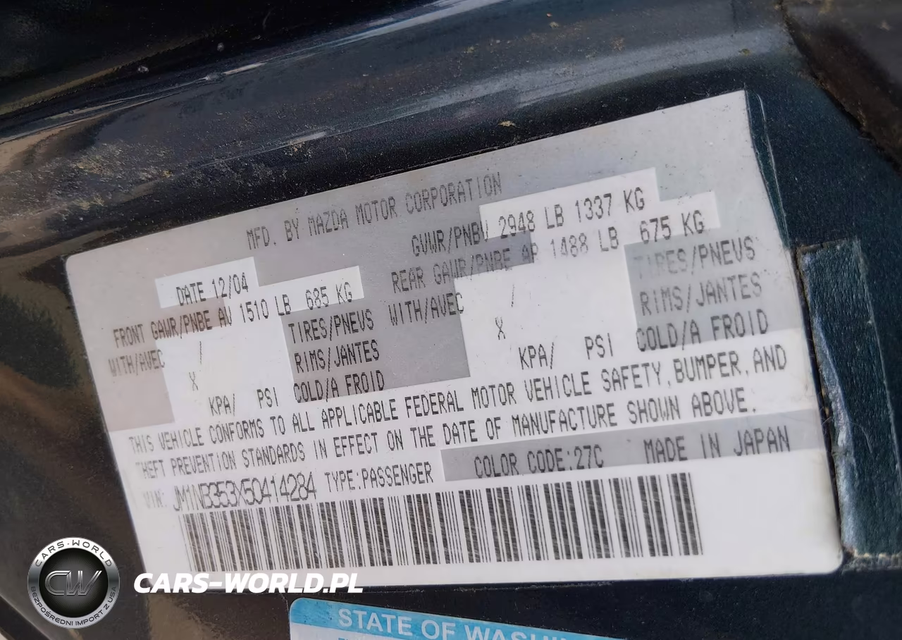 2005 Mazda Mx-5 Miata Cloth VIN:JM1NB353X50414284 - 9
