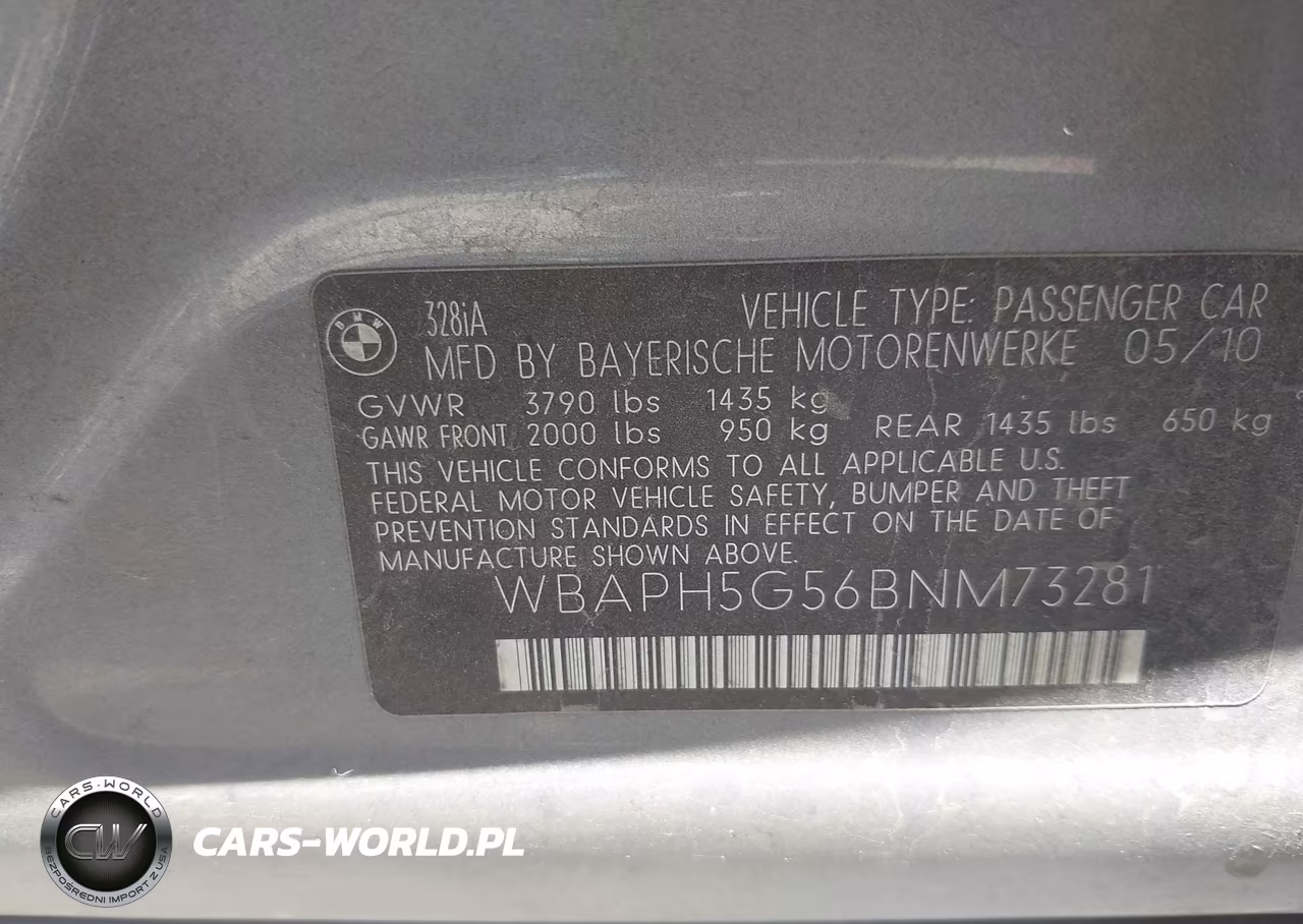 2011 BMW 328I VIN:WBAPH5G56BNM73281 - 9