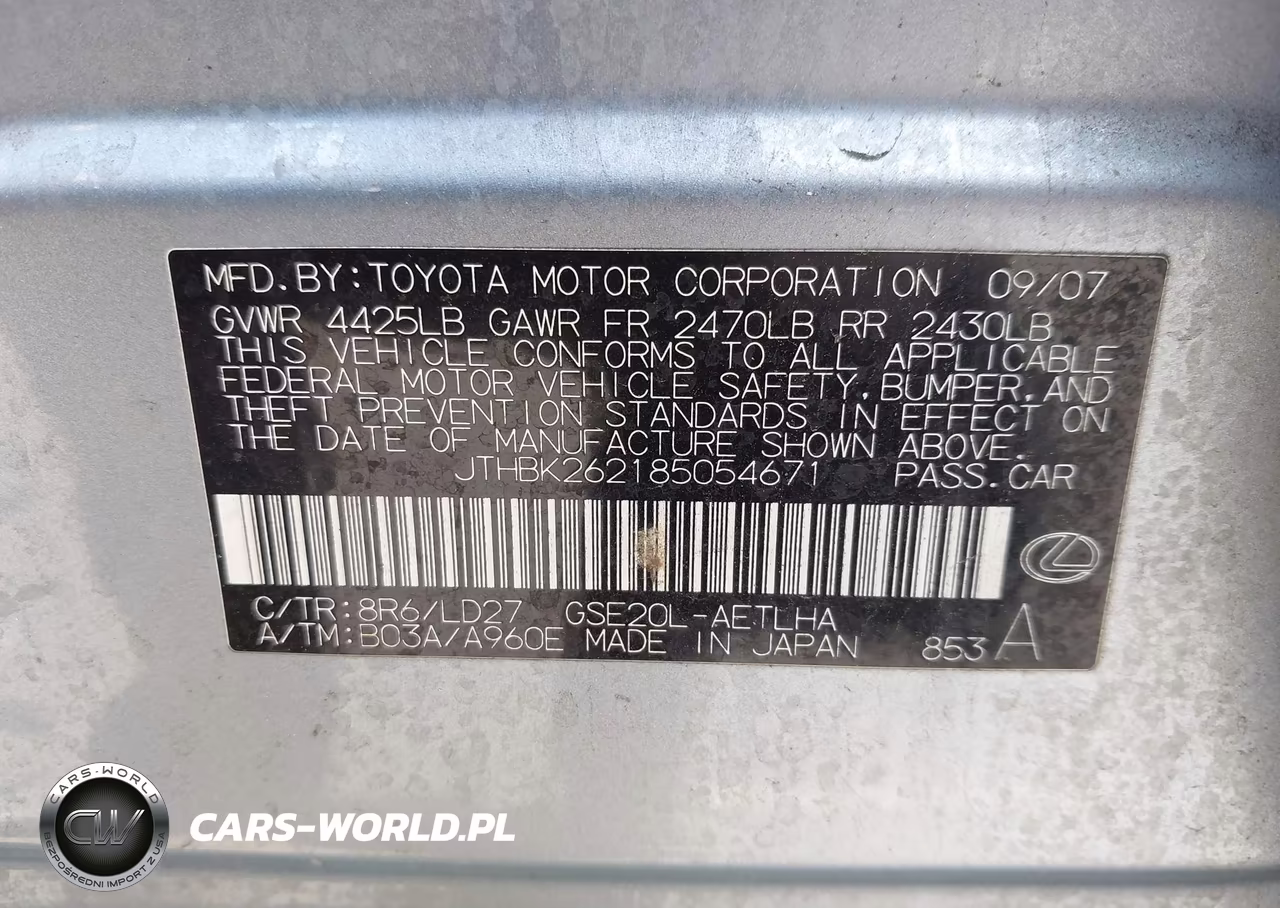 2008 Lexus Is 250 VIN:JTHBK262185054671 - 9
