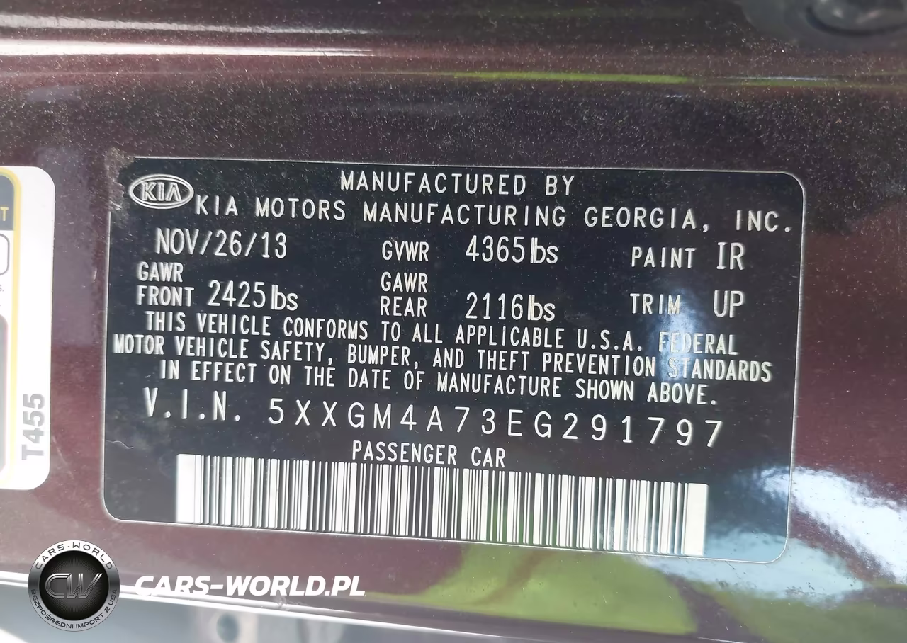 2014 Kia Optima Lx VIN:5XXGM4A73EG291797 - 9