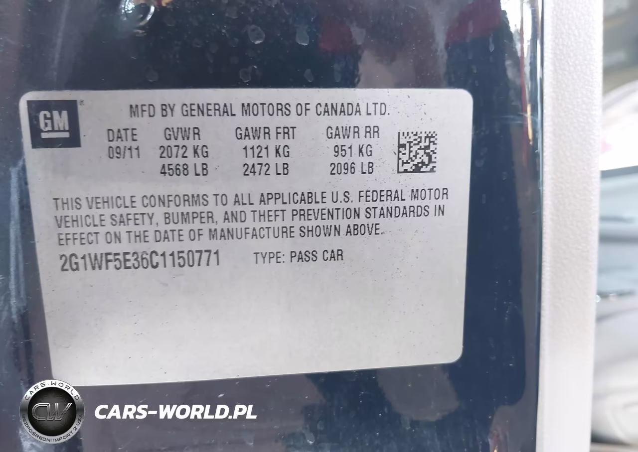 2012 Chevrolet Impala Ls VIN:2G1WF5E36C1150771 - 9