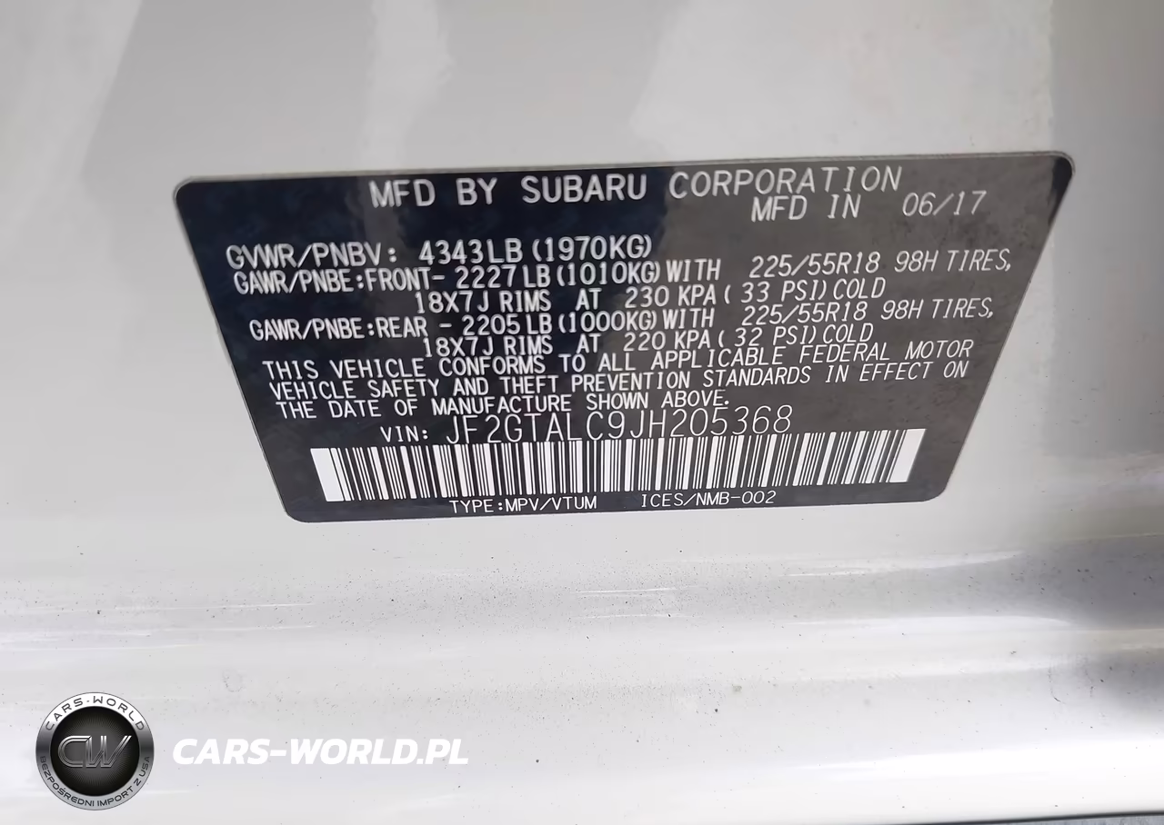 2018 Subaru Crosstrek 2.0I Limited VIN:JF2GTALC9JH205368 - 9