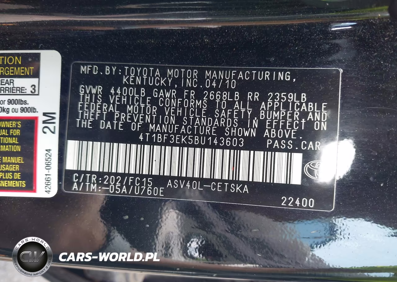 2011 Toyota Camry Se VIN:4T1BF3EK5BU143603 - 9