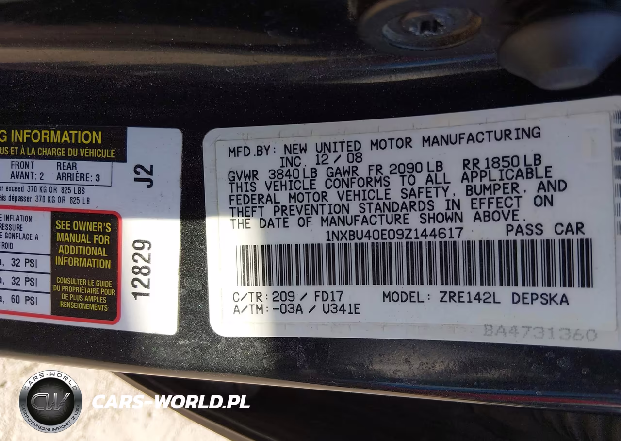 2009 Toyota Corolla S VIN:1NXBU40E09Z144617 - 9