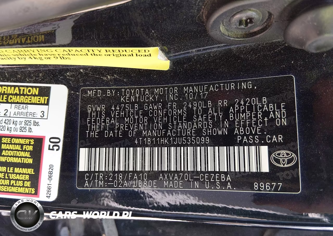 2018 Toyota Camry L VIN:4T1B11HK1JU535099 - 9