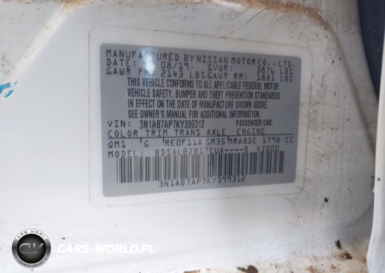 2019 Nissan Sentra S VIN:3N1AB7AP7KY399312 - 9