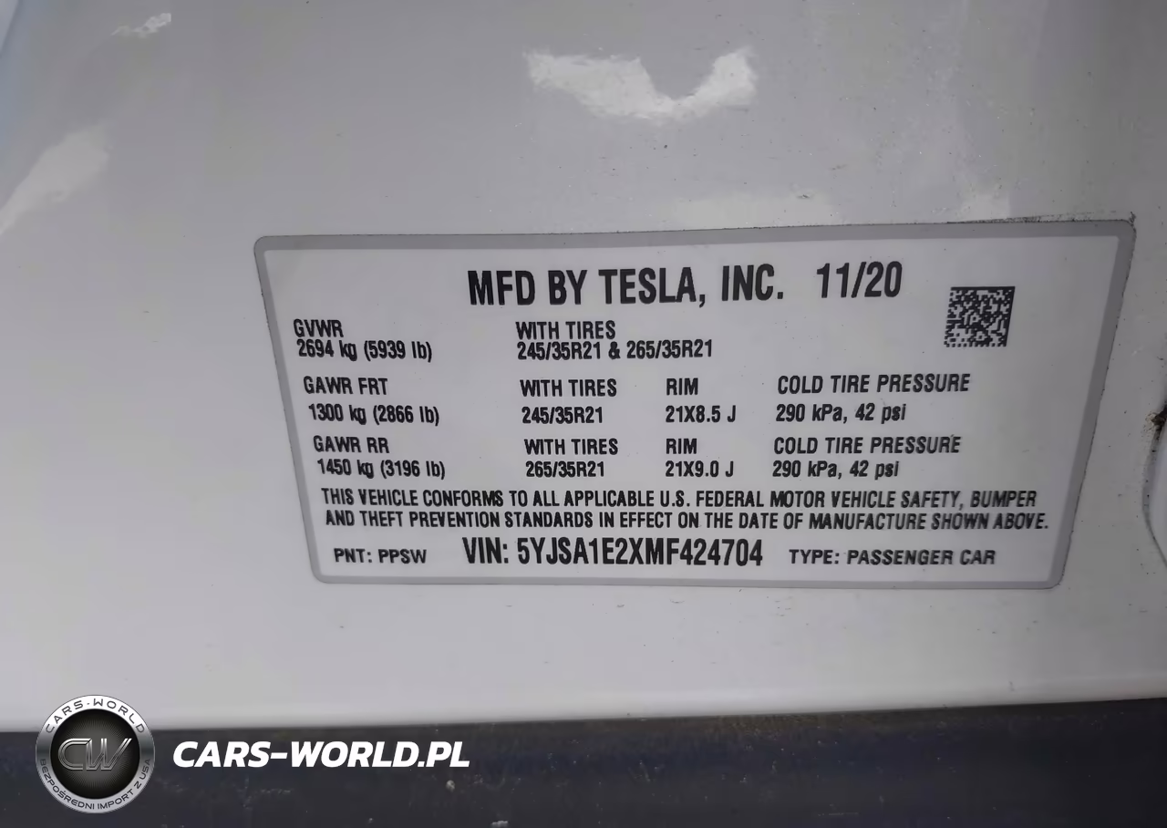 2021 Tesla Model S Long Range Dual Motor All-Wheel Drive-Long Range Plus Dual Motor All-Wheel Drive VIN:5YJSA1E2XMF424704 - 9