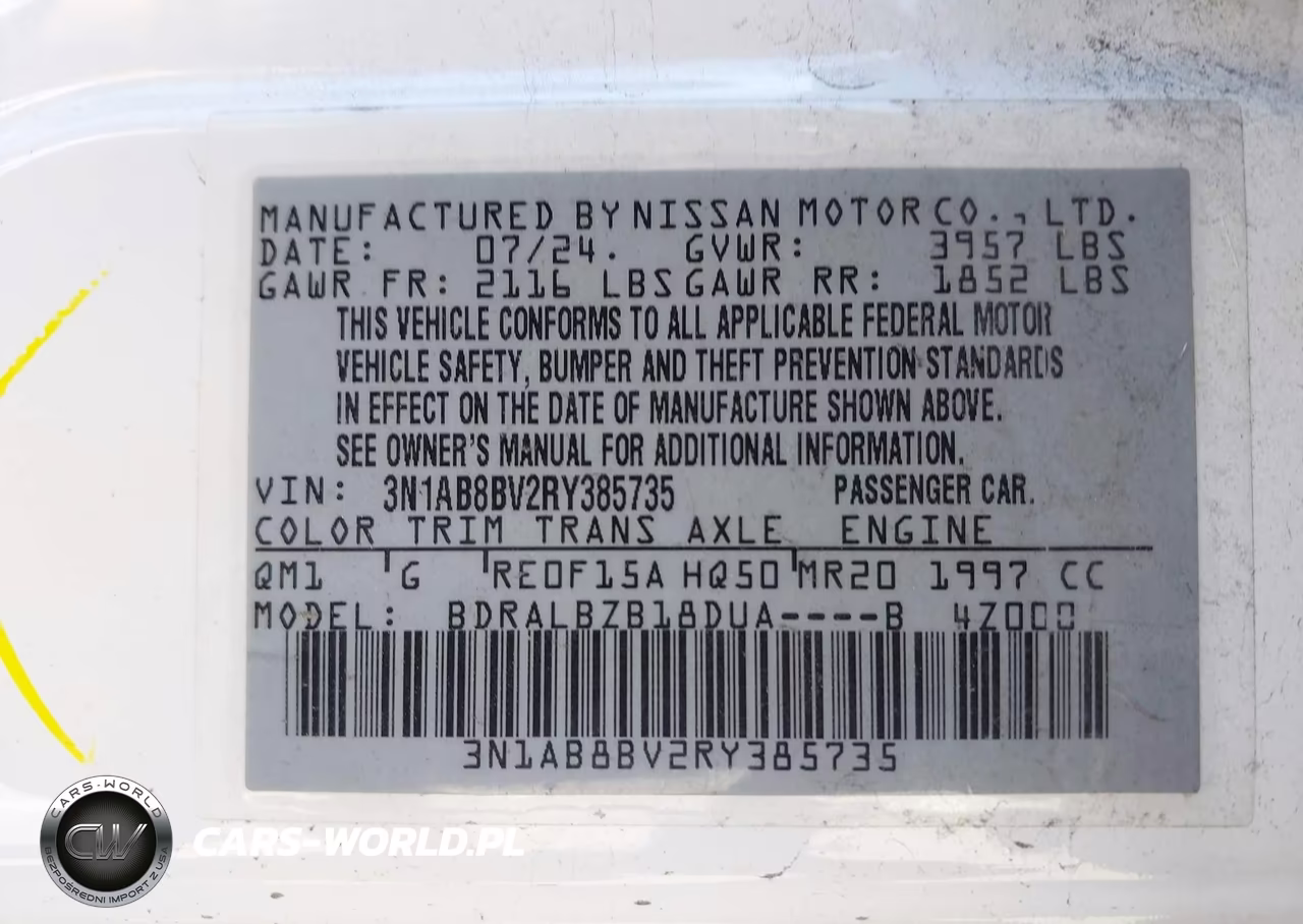 2024 Nissan Sentra S Xtronic Cvt VIN:3N1AB8BV2RY385735 - 9