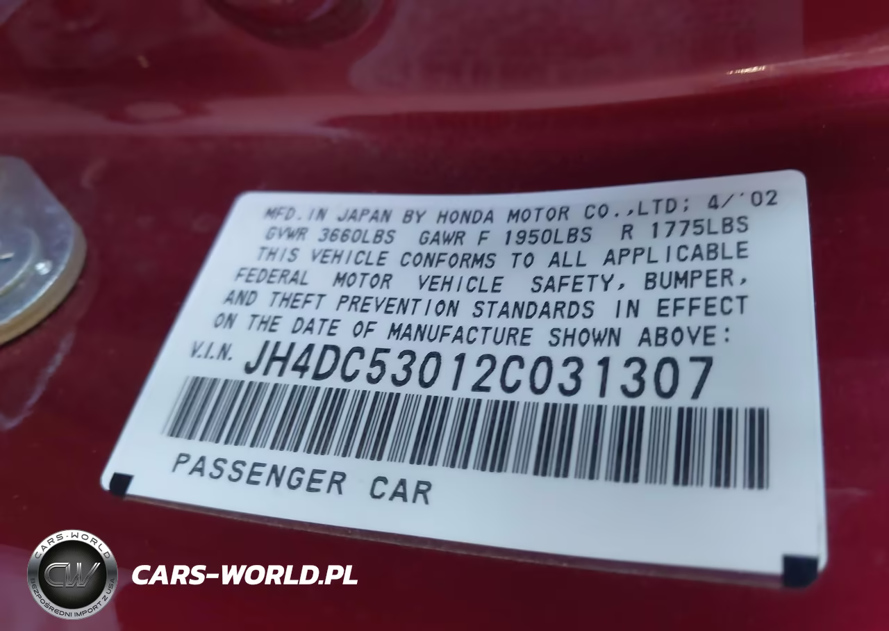 2002 Acura Rsx Type S VIN:JH4DC53012C031307 - 9