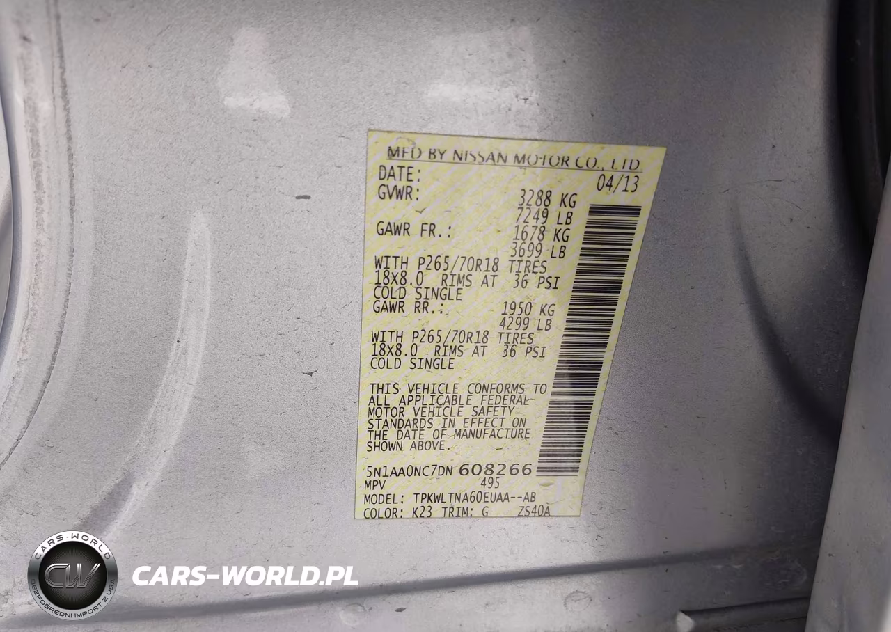 2013 Nissan Armada Sv VIN:5N1AA0NC7DN608266 - 9
