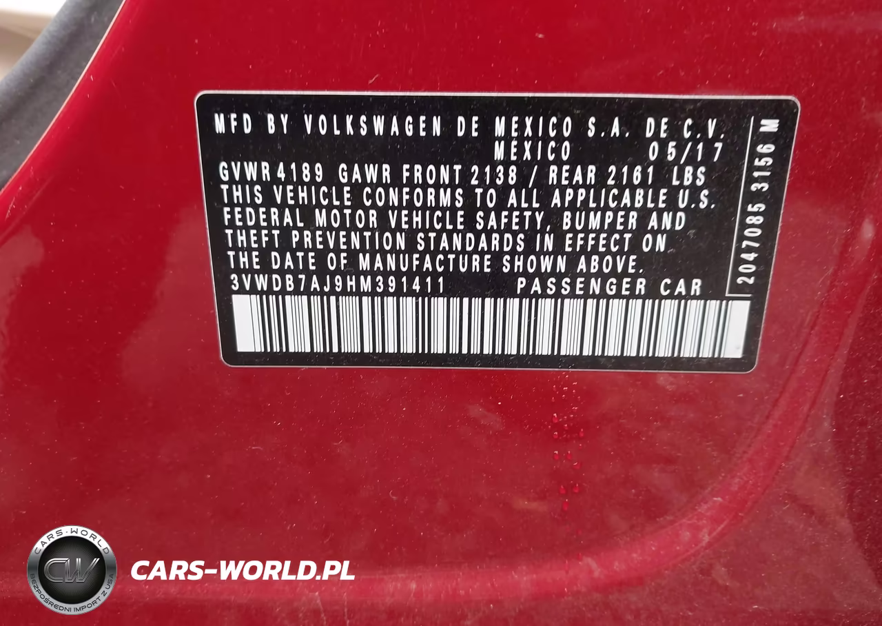 2017 Volkswagen Jetta 1.4T Se VIN:3VWDB7AJ9HM391411 - 9