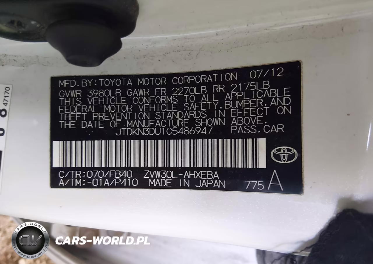 2012 Toyota Prius Three VIN:JTDKN3DU1C5486947 - 9