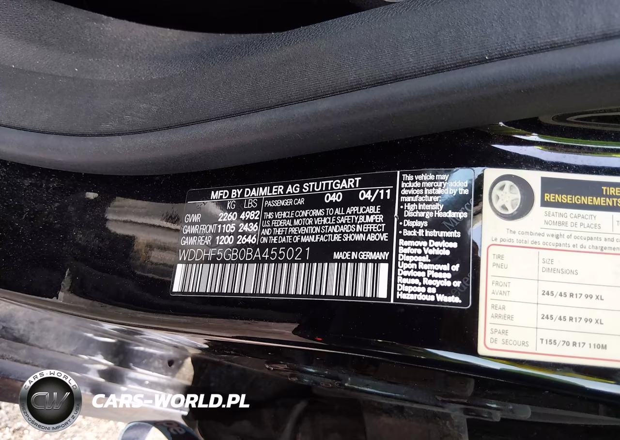 2011 Mercedes-Benz E 350 VIN:WDDHF5GB0BA455021 - 9