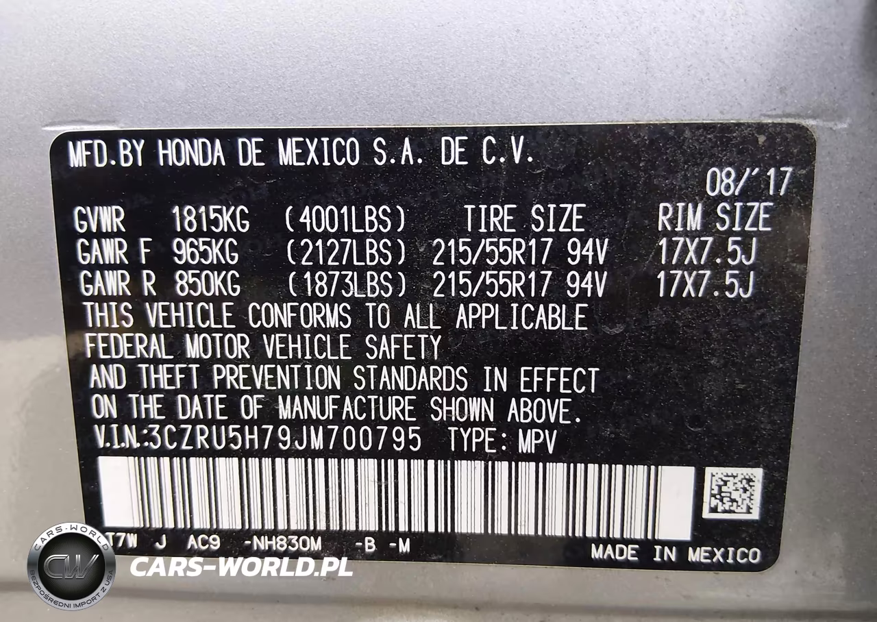 2018 Honda Hr-V Ex-L VIN:3CZRU5H79JM700795 - 9