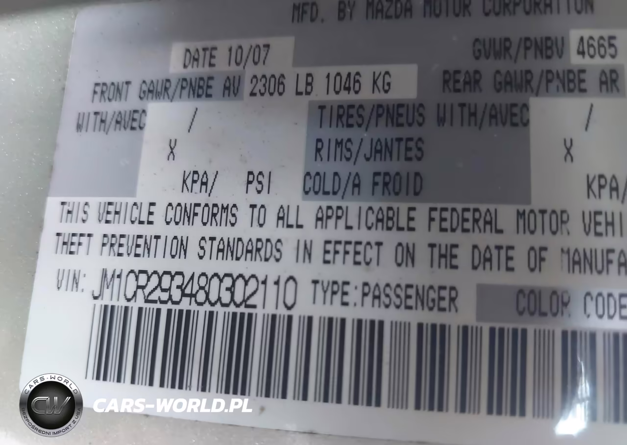 2008 Mazda 5 VIN:JM1CR293480302110 - 9