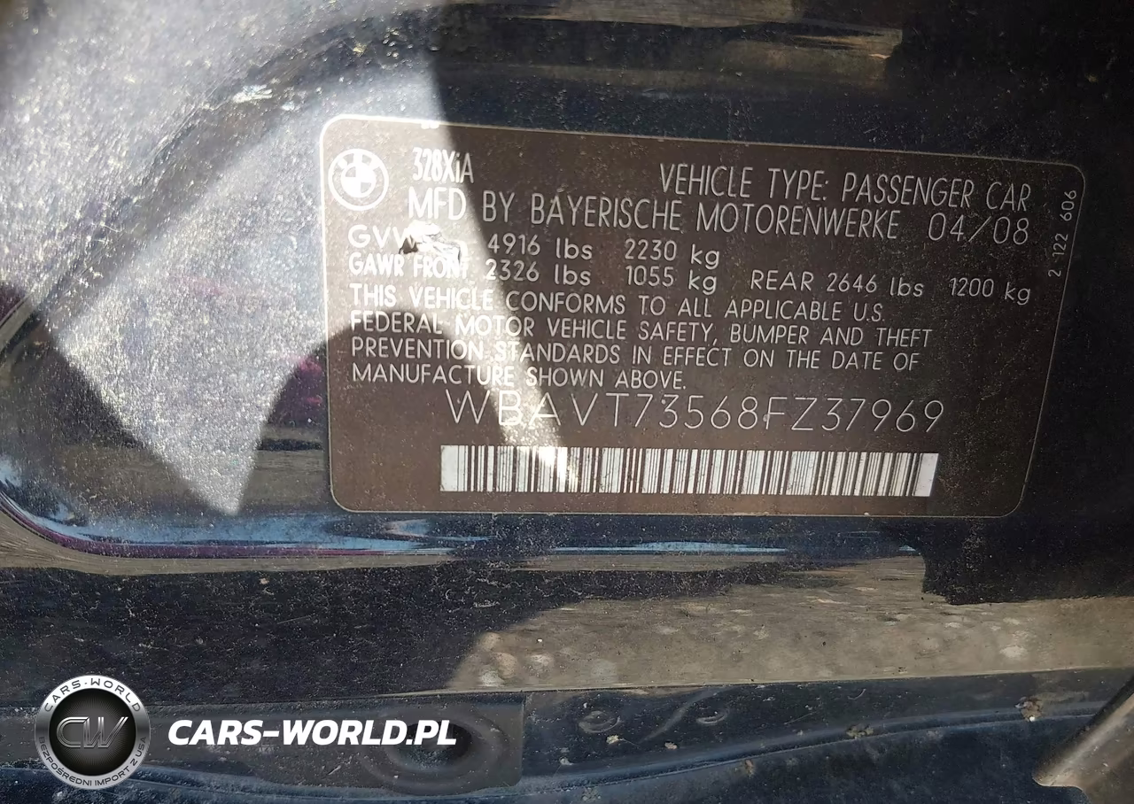 2008 BMW 328Xi VIN:WBAVT73568FZ37969 - 9