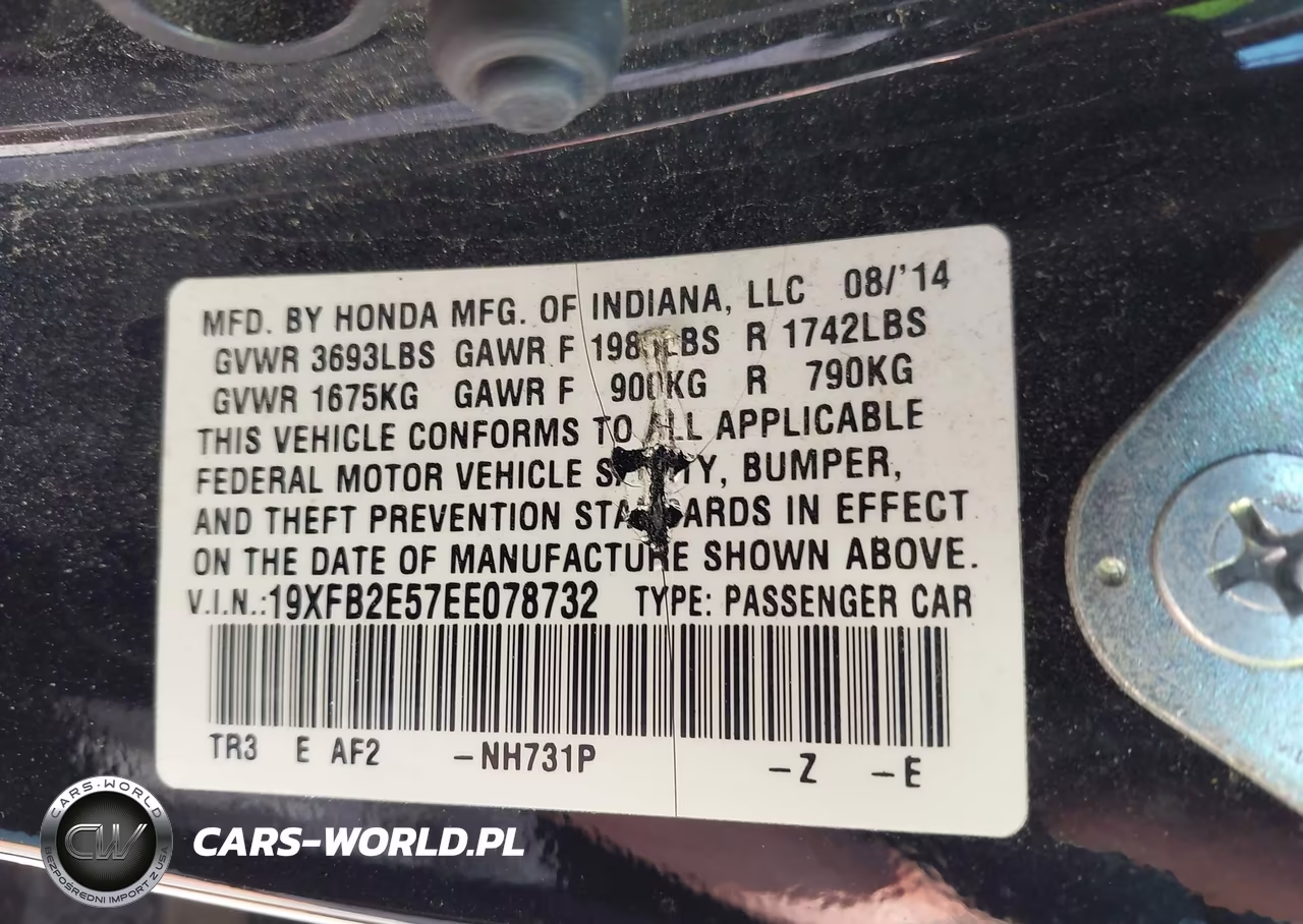 2014 Honda Civic Lx VIN:19XFB2E57EE078732 - 9