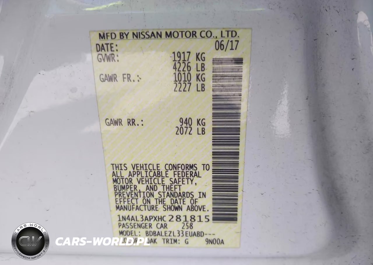 2017 Nissan Altima 2.5 S VIN:1N4AL3APXHC281815 - 9
