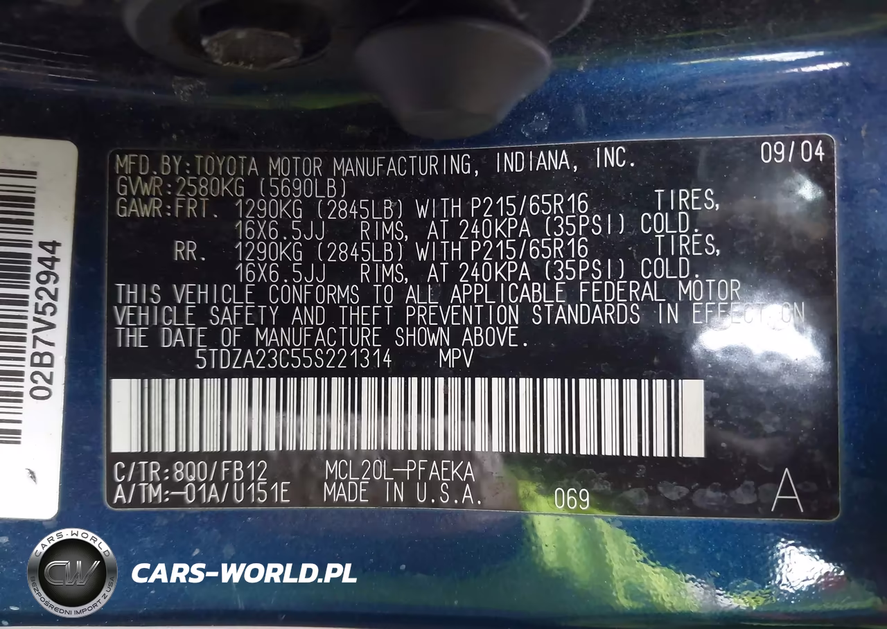 2005 Toyota Sienna Le VIN:5TDZA23C55S221314 - 9