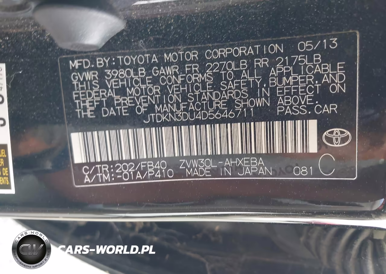 2013 Toyota Prius Three VIN:JTDKN3DU4D5646711 - 9
