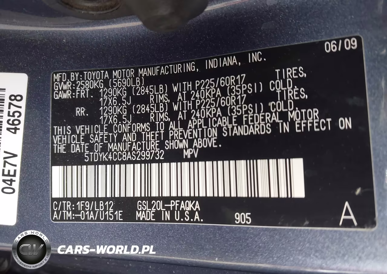 2010 Toyota Sienna Xle VIN:5TDYK4CC8AS299732 - 9