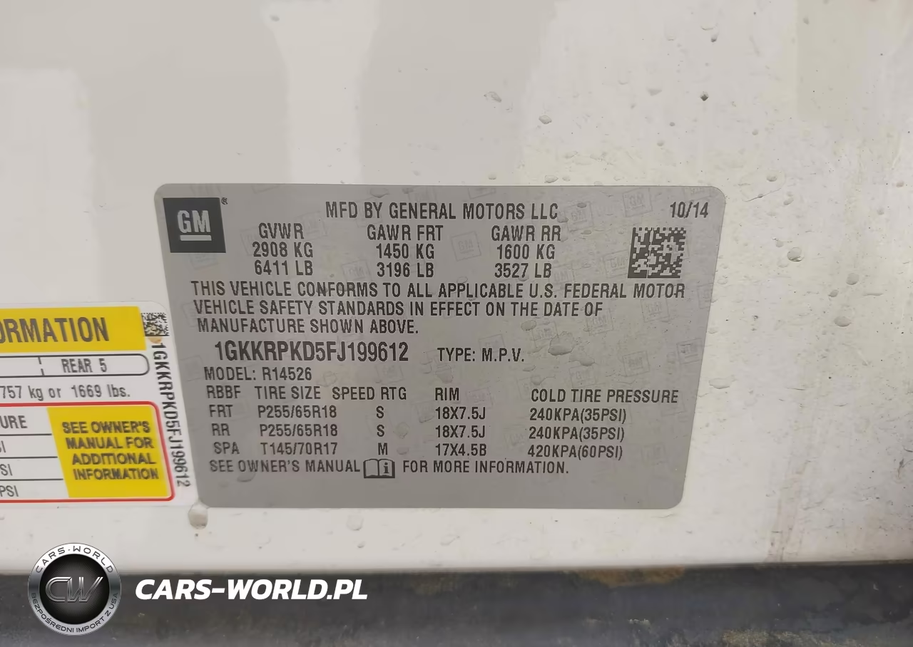 2015 GMC Acadia Sle-2 VIN:1GKKRPKD5FJ199612 - 9