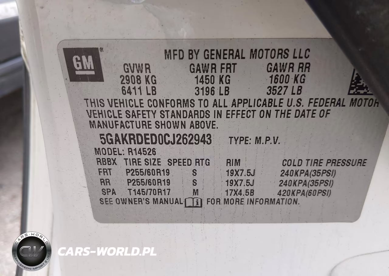 2012 Buick Enclave Premium VIN:5GAKRDED0CJ262943 - 9