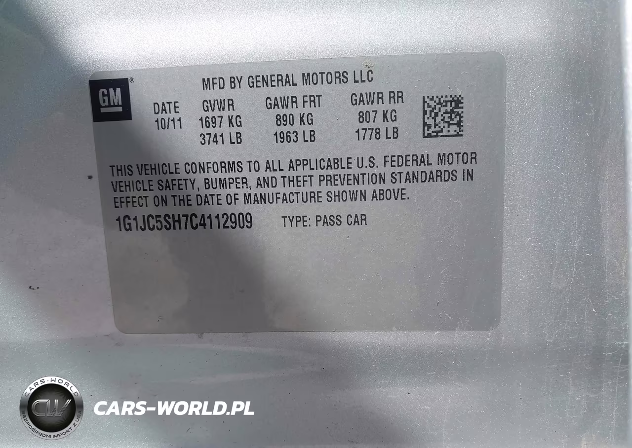 2012 Chevrolet Sonic 2Lt VIN:1G1JC5SH7C4112909 - 9