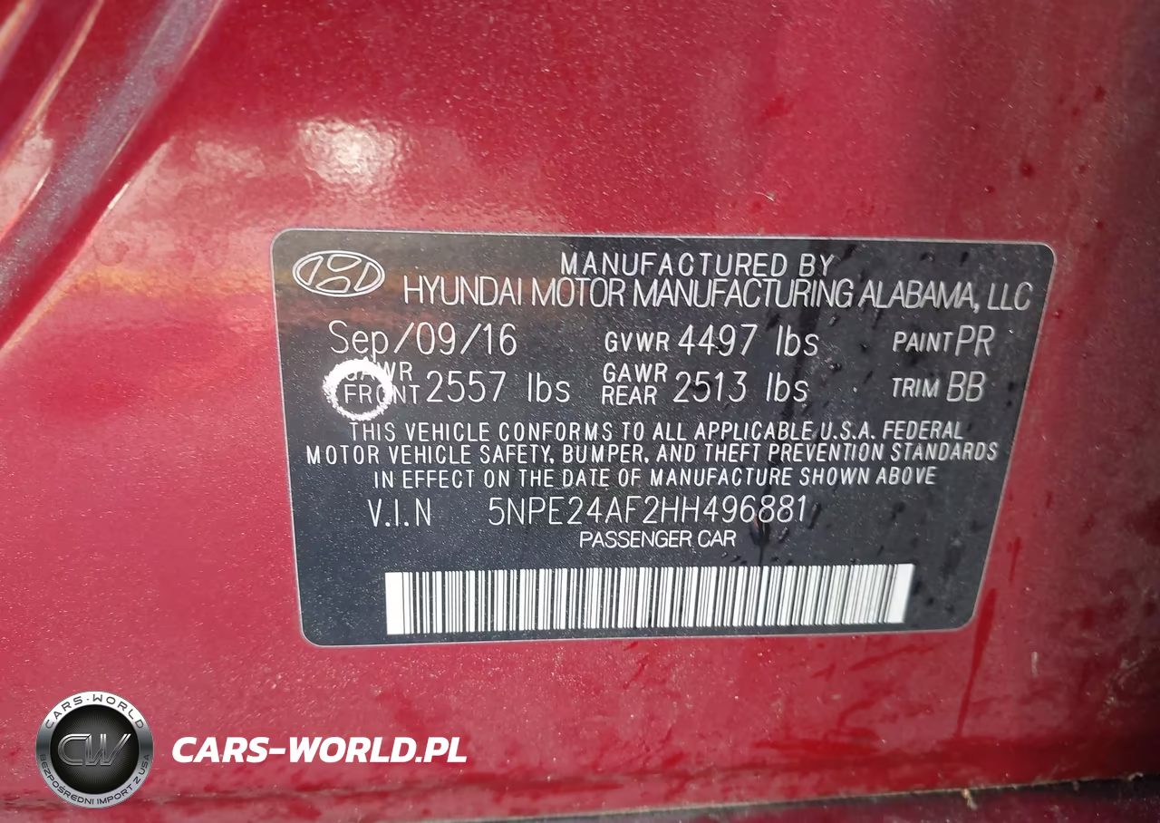 2017 Hyundai Sonata Se VIN:5NPE24AF2HH496881 - 9