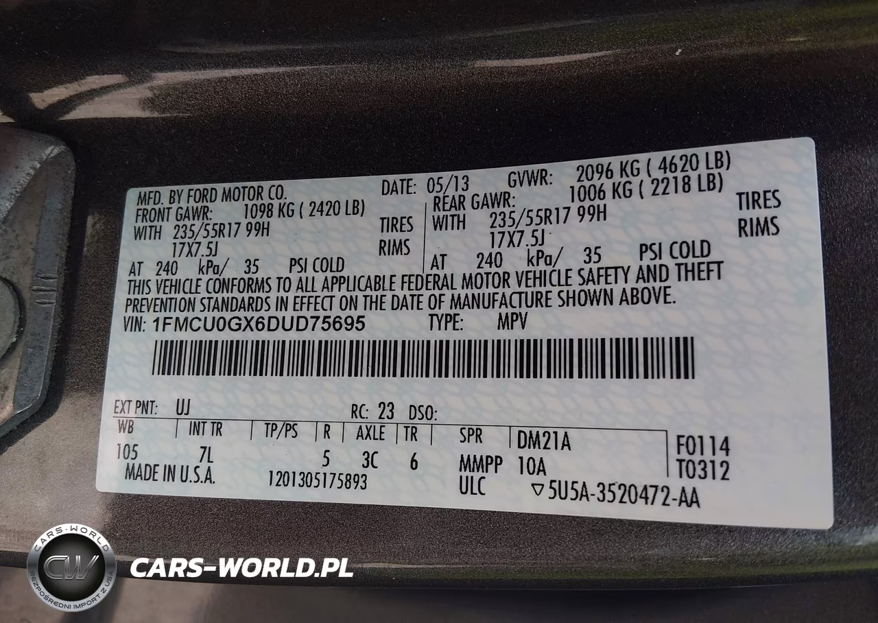 2013 Ford Escape Se VIN:1FMCU0GX6DUD75695 - 9