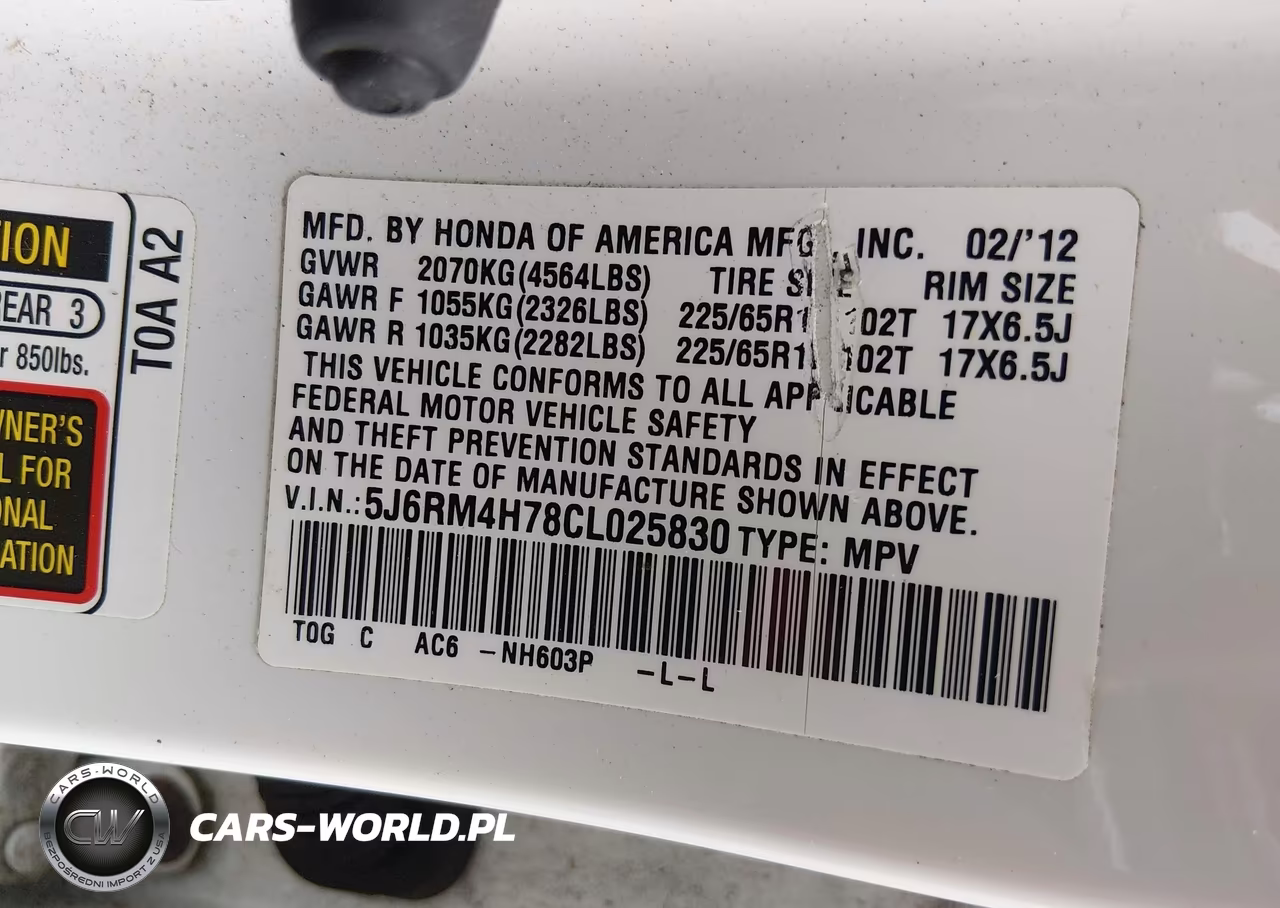 2012 Honda Cr-V Ex-L VIN:5J6RM4H78CL025830 - 9