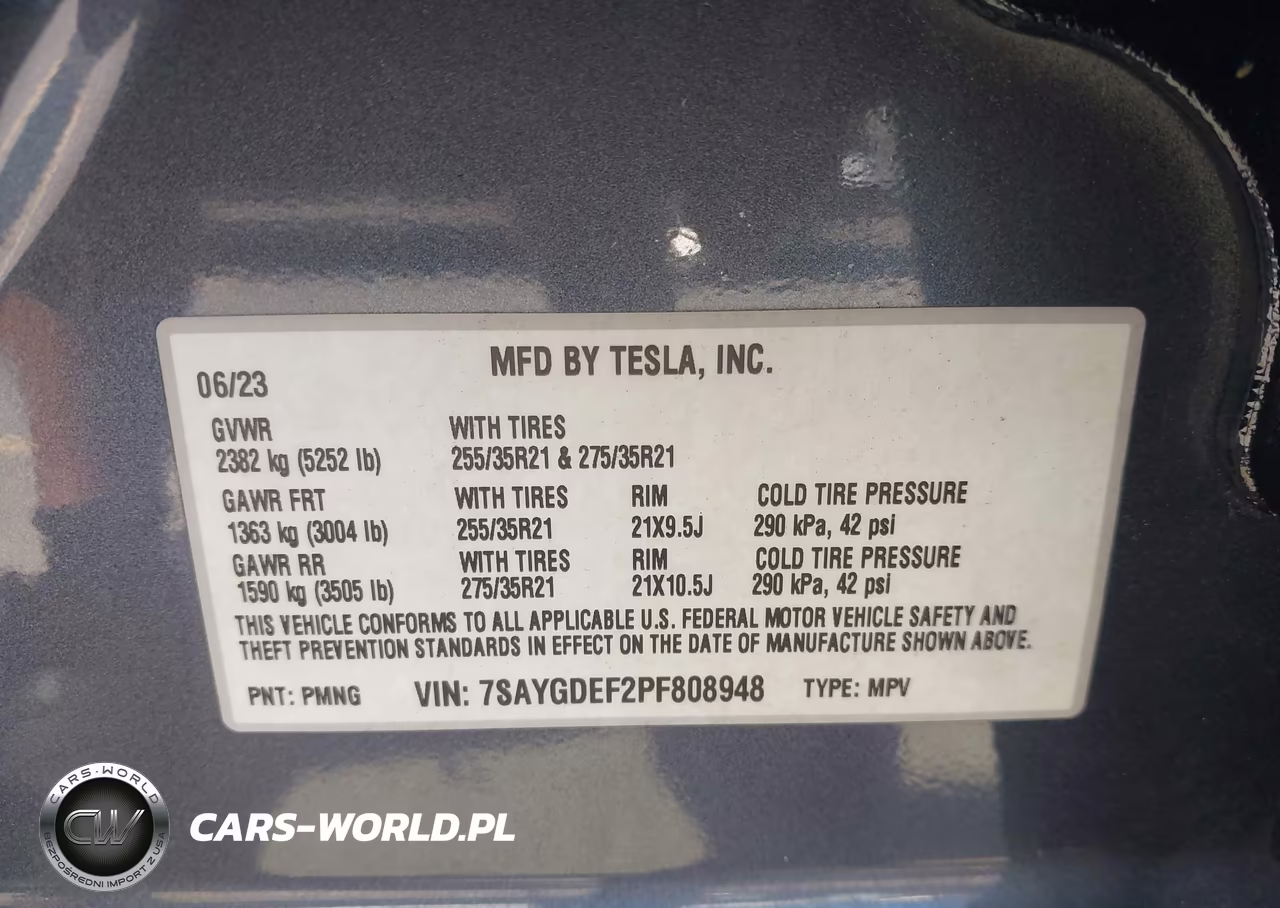 2023 Tesla Model Y Performance Dual Motor All-Wheel Drive VIN:7SAYGDEF2PF808948 - 9