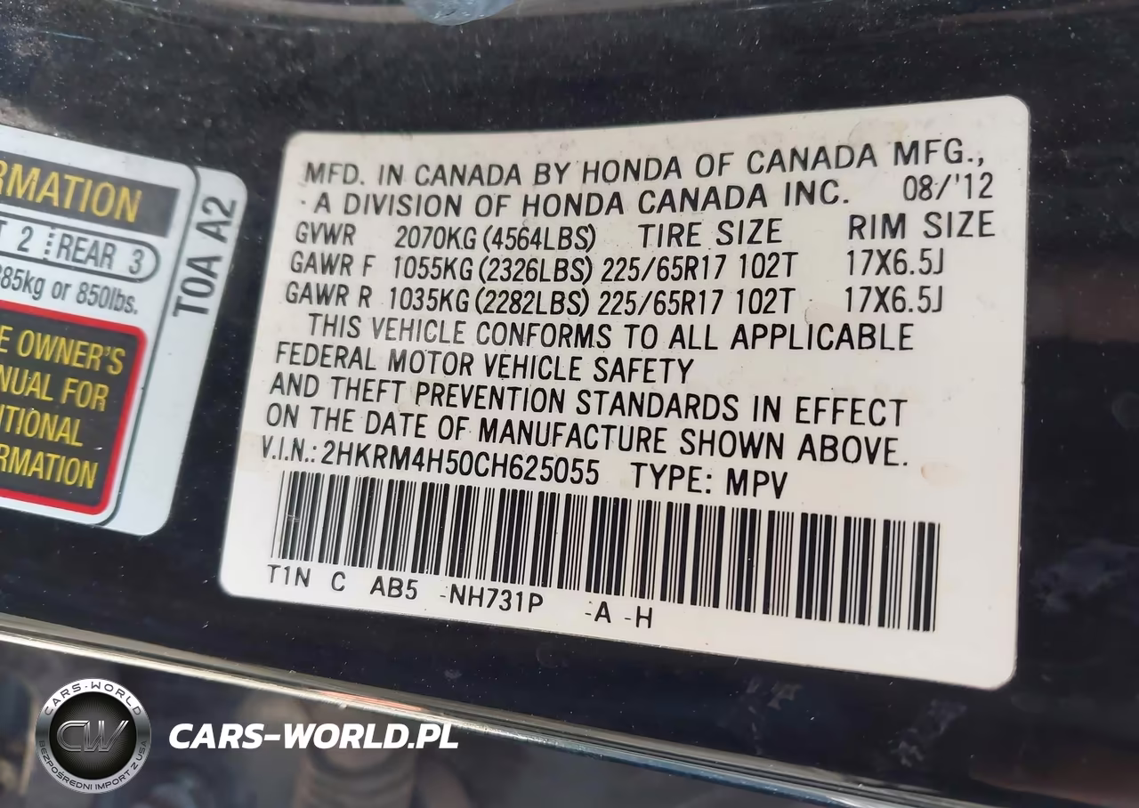 2012 Honda Cr-V Ex VIN:2HKRM4H50CH625055 - 9