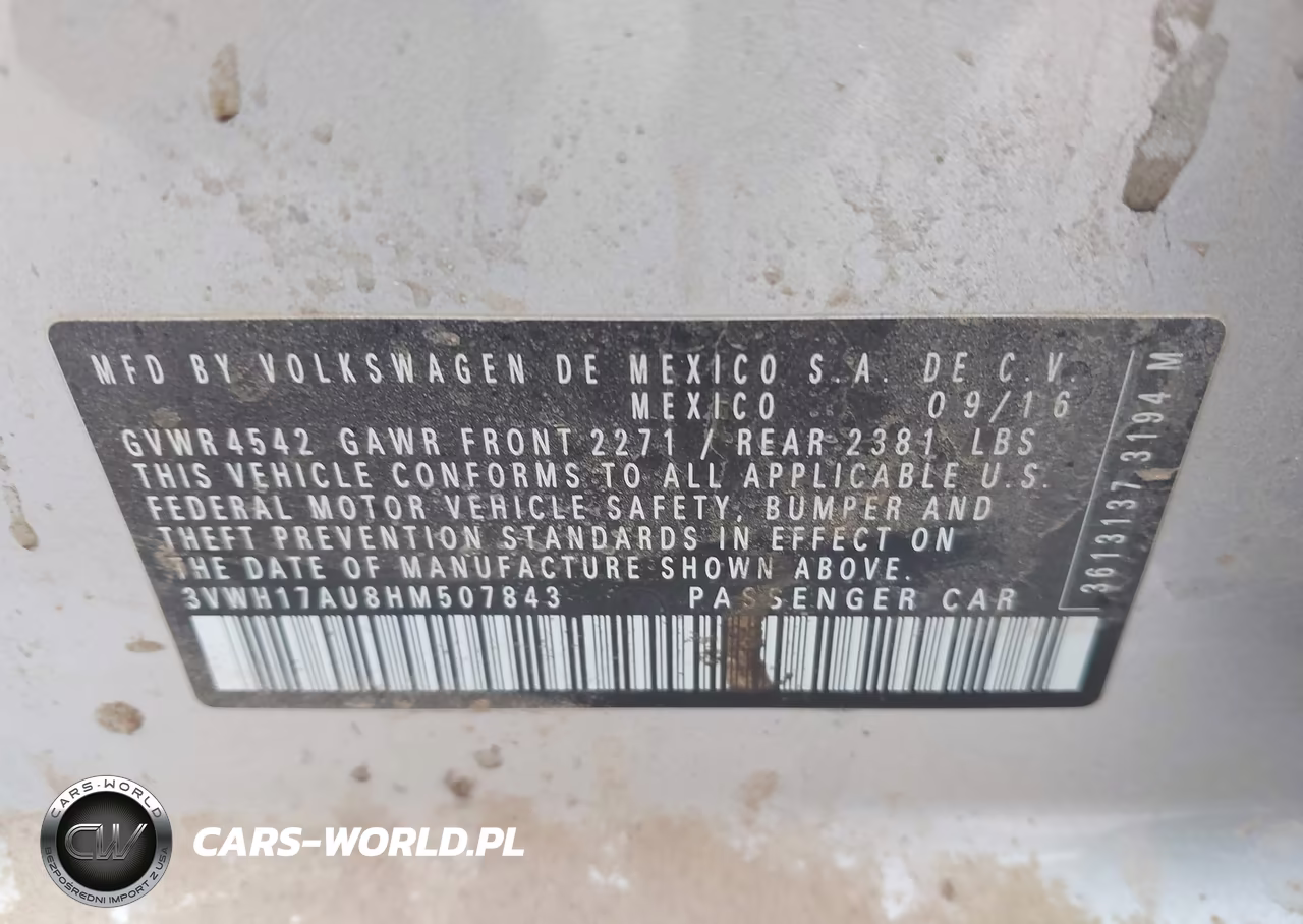 2017 Volkswagen Golf Alltrack Tsi Se VIN:3VWH17AU8HM507843 - 9