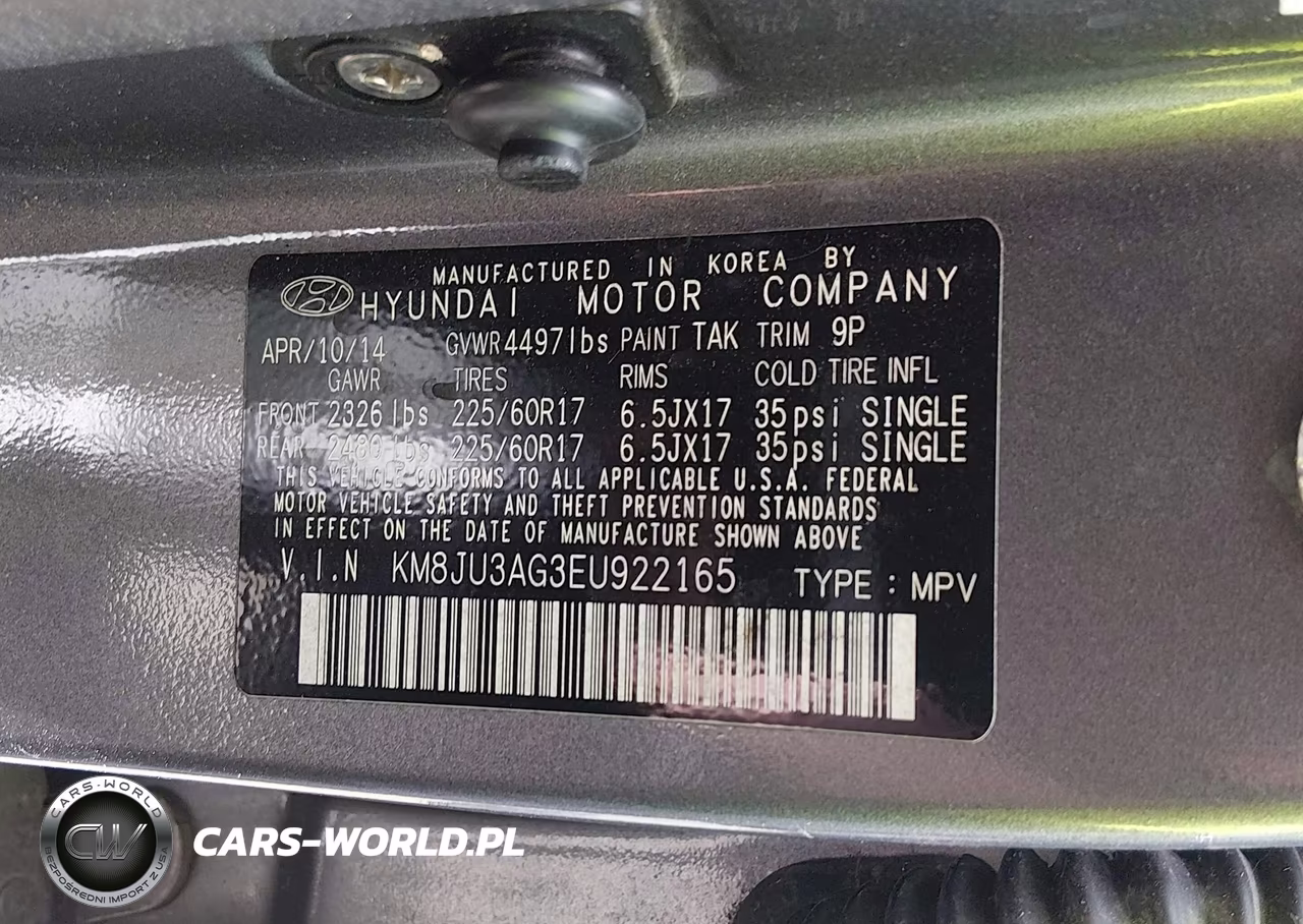 2014 Hyundai Tucson Se VIN:KM8JU3AG3EU922165 - 9