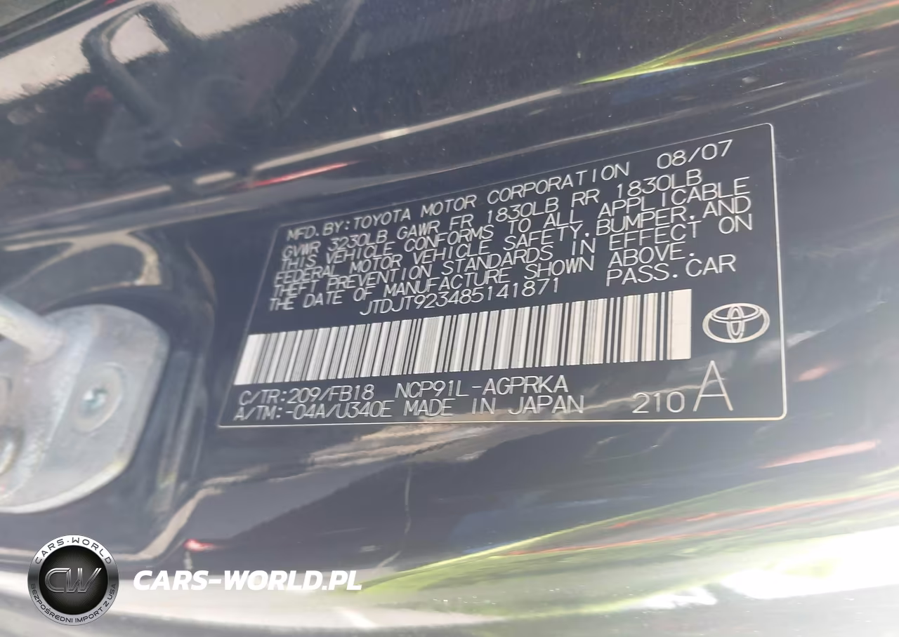 2008 Toyota Yaris VIN:JTDJT923485141871 - 9