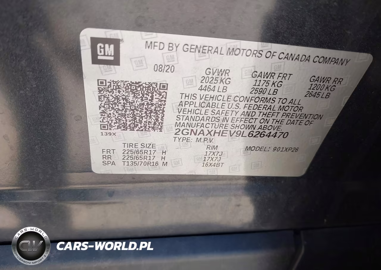 2020 Chevrolet Equinox Fwd Ls VIN:2GNAXHEV9L6264470 - 9