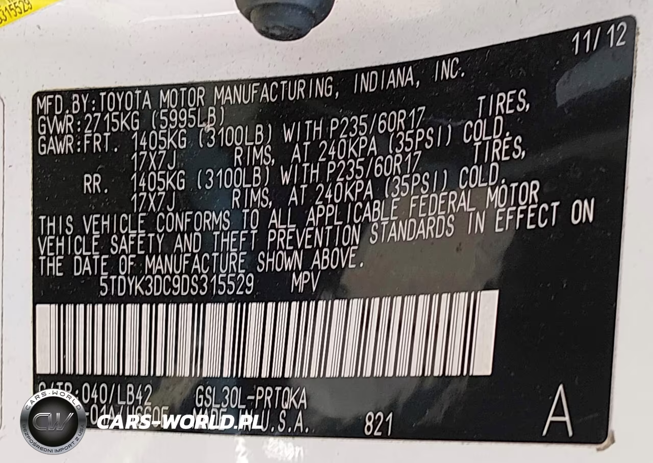 2013 Toyota Sienna Xle V6 8 Passenger VIN:5TDYK3DC9DS315529 - 9