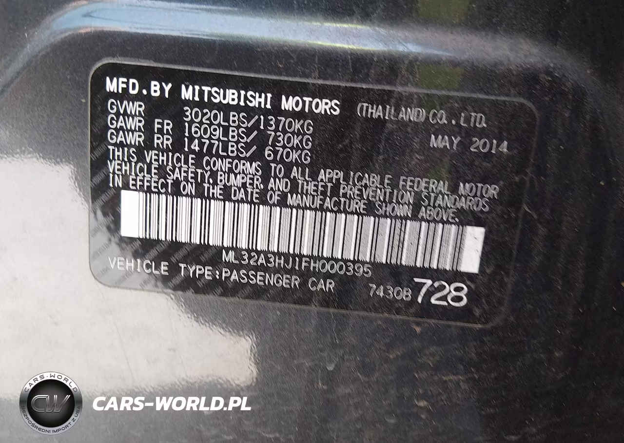 2015 Mitsubishi Mirage De-Rf VIN:ML32A3HJ1FH000395 - 9