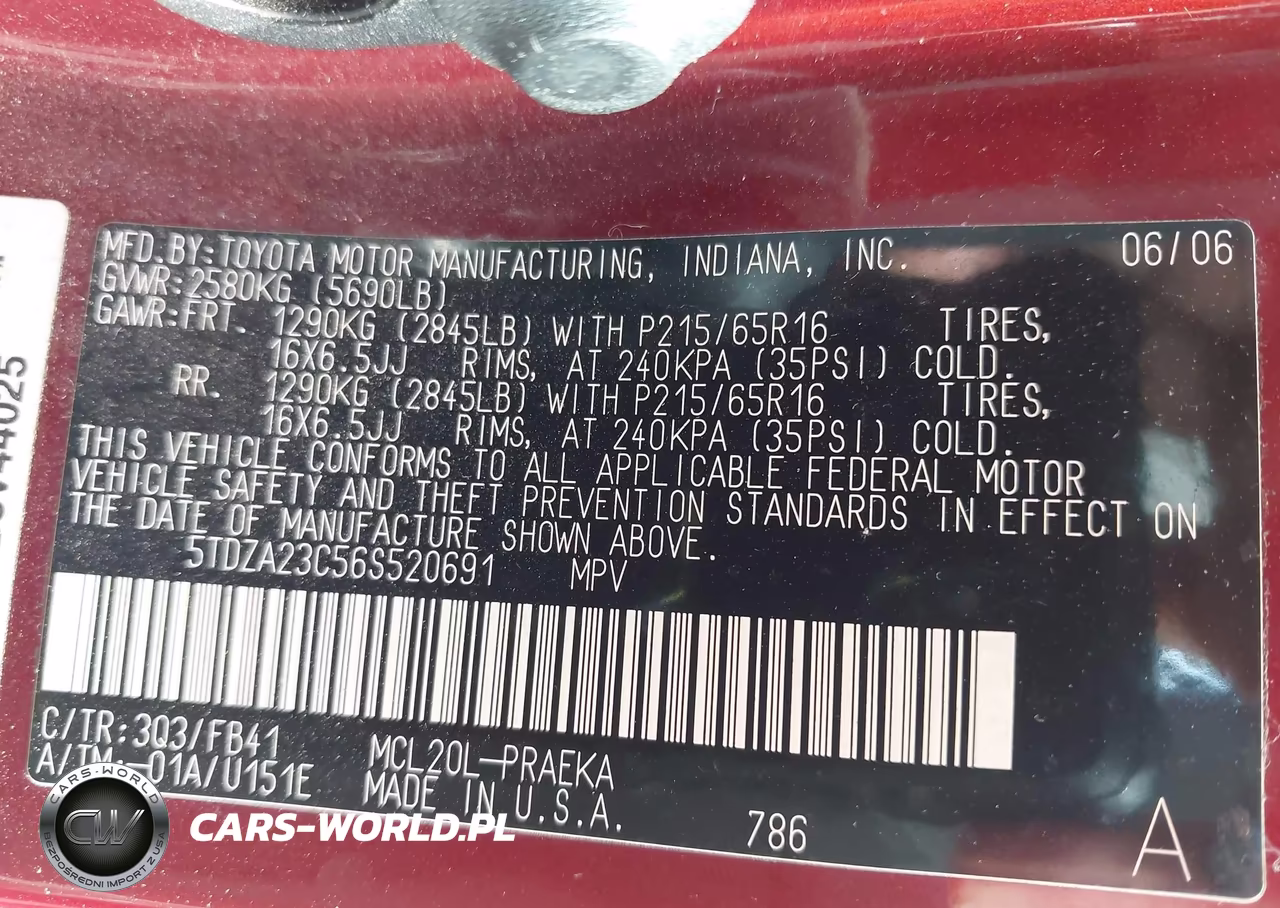 2006 Toyota Sienna Ce VIN:5TDZA23C56S520691 - 9