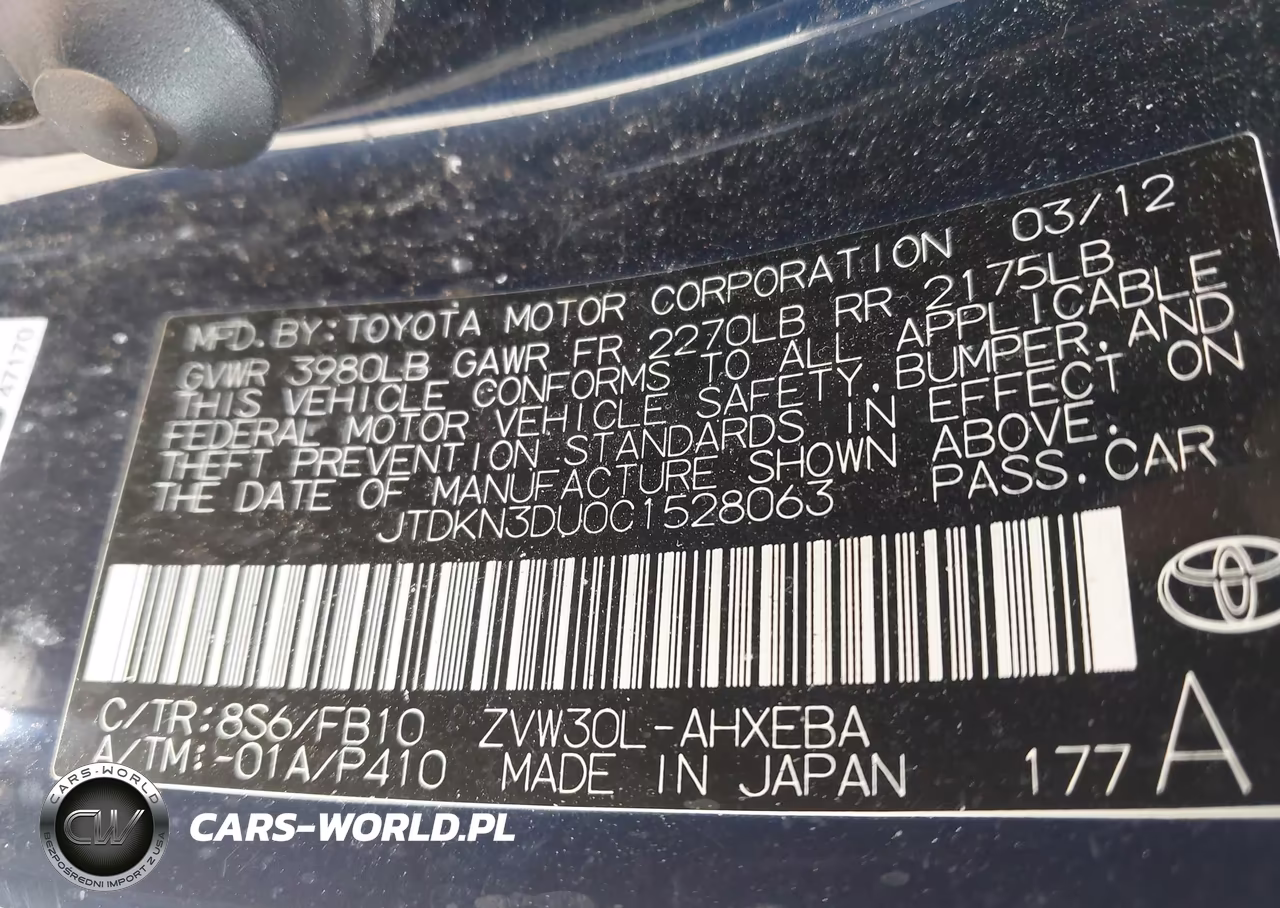 2012 Toyota Prius Two VIN:JTDKN3DU0C1528063 - 9