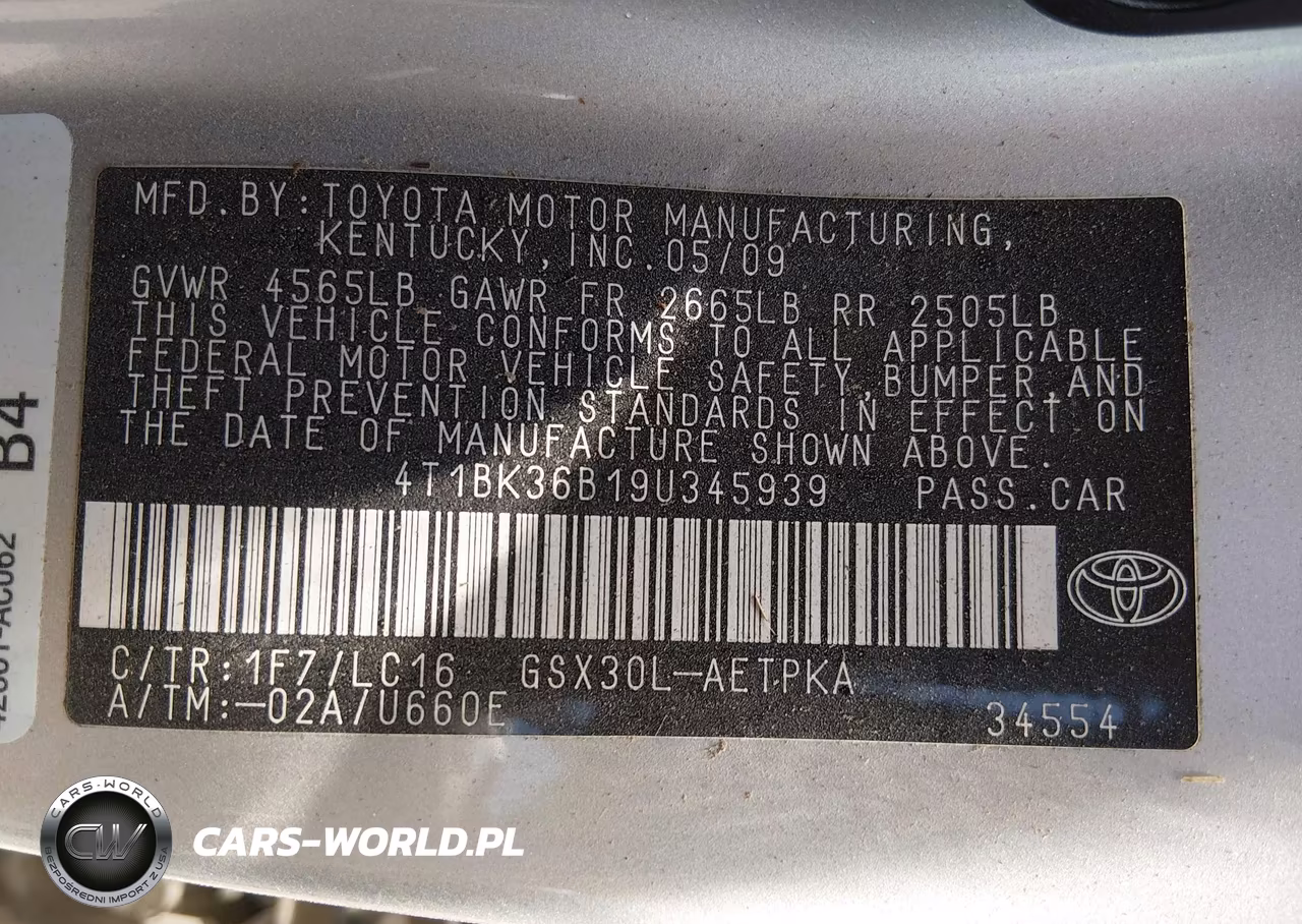 2009 Toyota Avalon Limited VIN:4T1BK36B19U345939 - 9