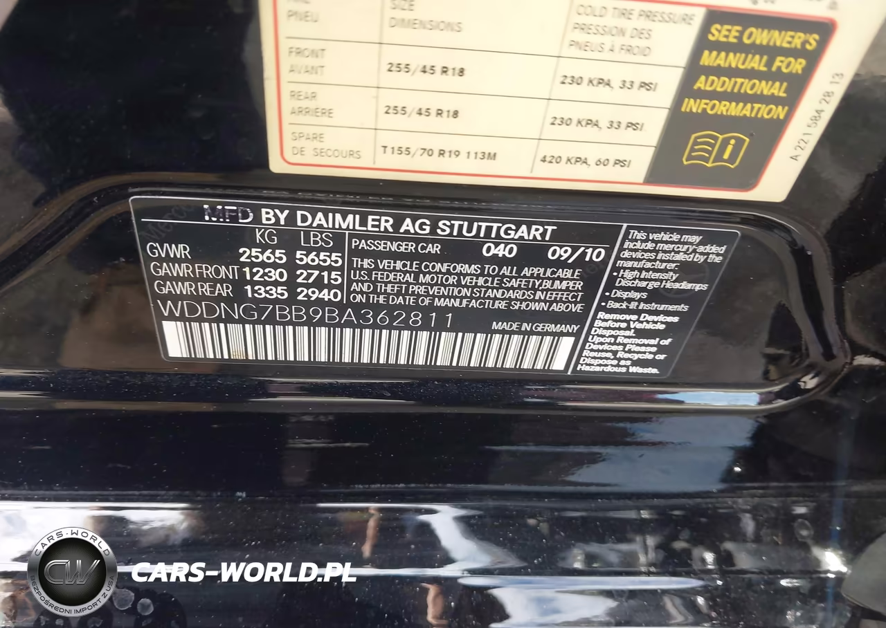 2011 Mercedes-Benz S 550 VIN:WDDNG7BB9BA362811 - 9