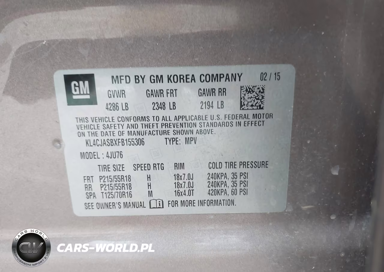2015 Buick Encore VIN:KL4CJASBXFB155306 - 9