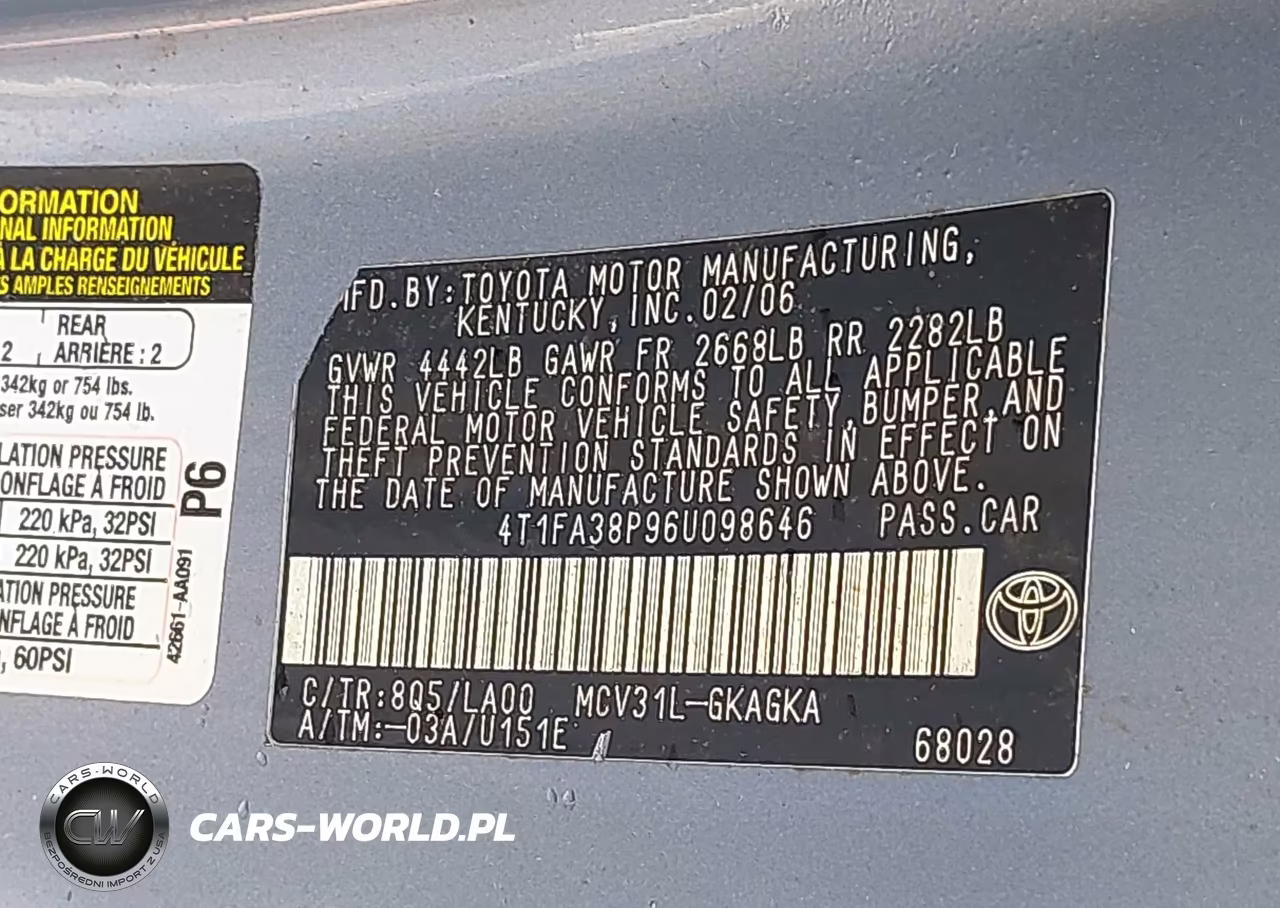 2006 Toyota Camry Solara Sle VIN:4T1FA38P96U098646 - 9