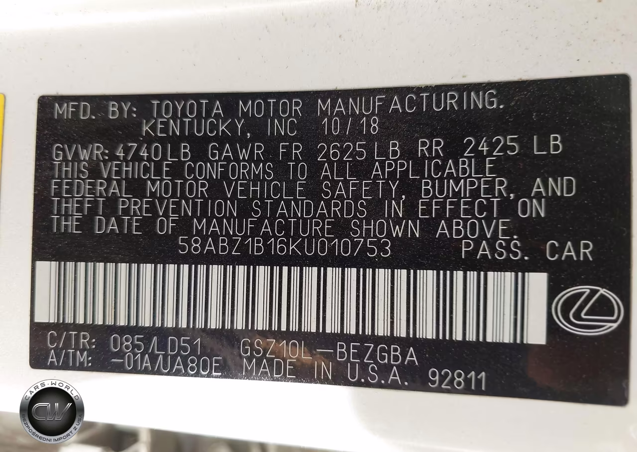 2019 Lexus Es 350 VIN:58ABZ1B16KU010753 - 9